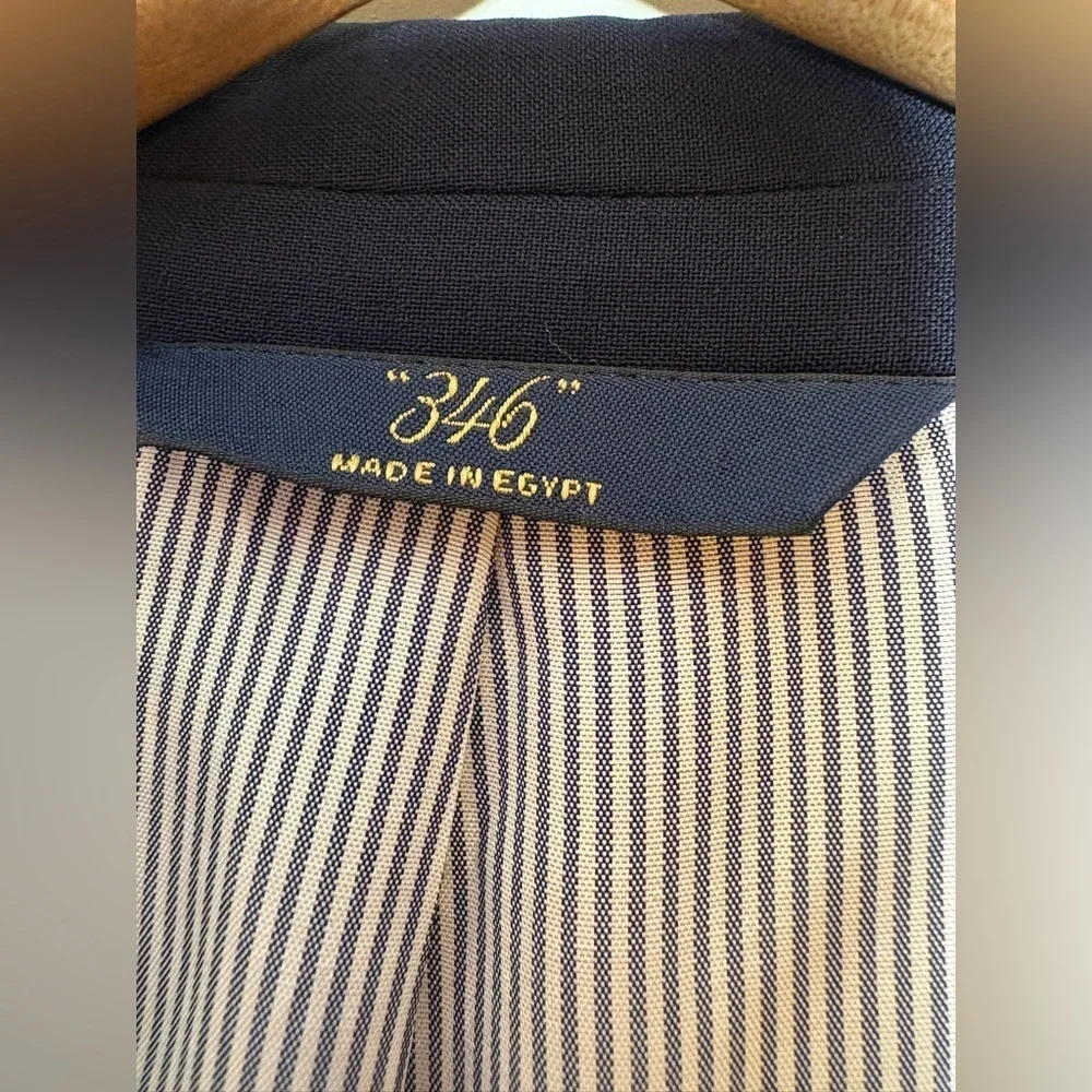 Brooks Brothers 346 Explorer Fitzgerald Fit Solid Navy Blue Wool Blazer Mens 45R